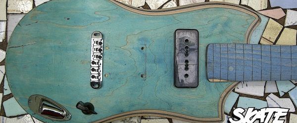 Cum suna si cum arata o chitara confectionata dintr-un skateboard