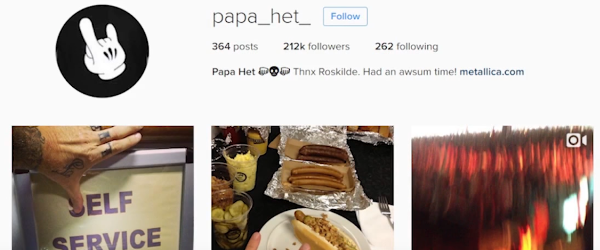 James Hetfield a renuntat la Instagram