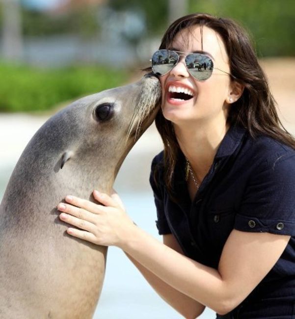 Poze Poze Demi Lovato - demi lovato, cu delfini si foci in Bahamas