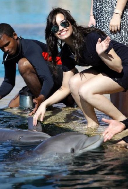 Poze Poze Demi Lovato - demi lovato, cu delfini si foci in Bahamas